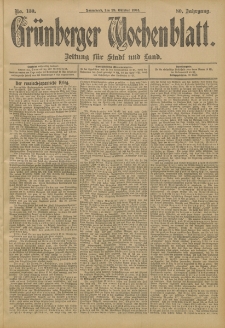 Grünberger Wochenblatt: Zeitung für Stadt und Land, No. 130. (29. Oktober 1904)