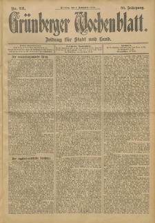 Grünberger Wochenblatt: Zeitung für Stadt und Land, No. 131. (1. November 1904)