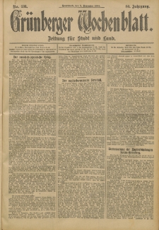 Grünberger Wochenblatt: Zeitung für Stadt und Land, No. 133. (5. November 1904)