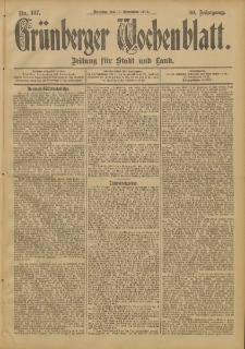 Grünberger Wochenblatt: Zeitung für Stadt und Land, No. 137. (15. November 1904)