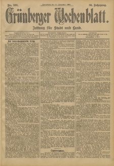 Grünberger Wochenblatt: Zeitung für Stadt und Land, No. 139. (19. November 1904)