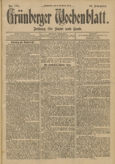 Grünberger Wochenblatt: Zeitung für Stadt und Land, No. 145. (3. Dezember 1904)