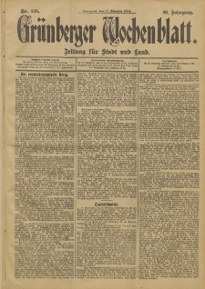 Grünberger Wochenblatt: Zeitung für Stadt und Land, No. 148. (10. Dezember 1904)
