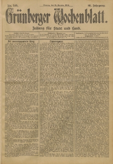 Grünberger Wochenblatt: Zeitung für Stadt und Land, No. 149. (13. Dezember 1904)