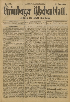 Grünberger Wochenblatt: Zeitung für Stadt und Land, No. 151. (17. Dezember 1904)