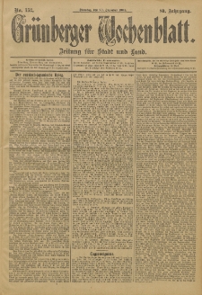 Gr&uuml;nberger Wochenblatt: Zeitung f&uuml;r Stadt und Land, No. 152. (20. Dezember 1904)