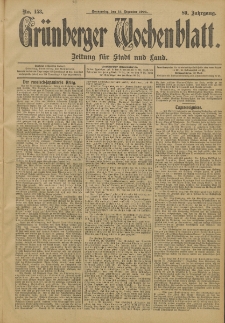 Grünberger Wochenblatt: Zeitung für Stadt und Land, No. 153. (22. Dezember 1904)