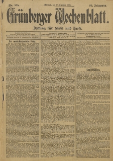 Gr&uuml;nberger Wochenblatt: Zeitung f&uuml;r Stadt und Land, No. 155. (28. Dezember 1904)