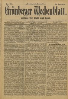 Gr&uuml;nberger Wochenblatt: Zeitung f&uuml;r Stadt und Land, No. 156. (29. Dezember 1904)