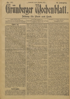 Gr&uuml;nberger Wochenblatt: Zeitung f&uuml;r Stadt und Land, No. 157. (31. Dezember 1904)