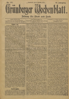 Grünberger Wochenblatt: Zeitung für Stadt und Land, No. 157. (31. Dezember 1904)