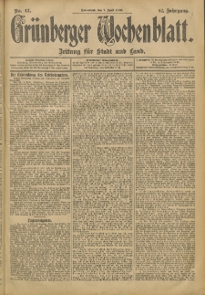 Gr&uuml;nberger Wochenblatt: Zeitung f&uuml;r Stadt und Land, No. 42. (7. April 1906)