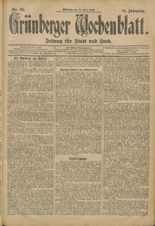 Grünberger Wochenblatt: Zeitung für Stadt und Land, No. 46. (18. April 1906)