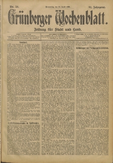 Grünberger Wochenblatt: Zeitung für Stadt und Land, No. 50. (26. April 1906)