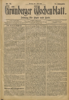 Grünberger Wochenblatt: Zeitung für Stadt und Land, No. 52. (1. Mai 1906)
