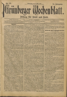 Grünberger Wochenblatt: Zeitung für Stadt und Land, No. 59. (17. Mai 1906)