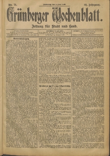 Grünberger Wochenblatt: Zeitung für Stadt und Land, No. 71. (14. Juni 1906)