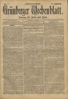 Grünberger Wochenblatt: Zeitung für Stadt und Land, No. 96. (11. August 1906)