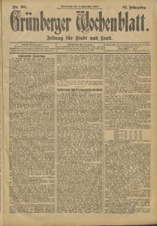 Grünberger Wochenblatt: Zeitung für Stadt und Land, No. 108. (8. September 1906)