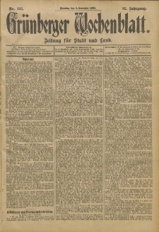 Grünberger Wochenblatt: Zeitung für Stadt und Land, No. 133. (6. November 1906)