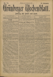 Grünberger Wochenblatt: Zeitung für Stadt und Land, No. 136. (13. November 1906)