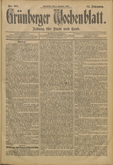 Grünberger Wochenblatt: Zeitung für Stadt und Land, No. 144. (1. Dezember 1906)