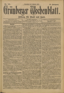 Grünberger Wochenblatt: Zeitung für Stadt und Land, No. 147. (8. Dezember 1906)