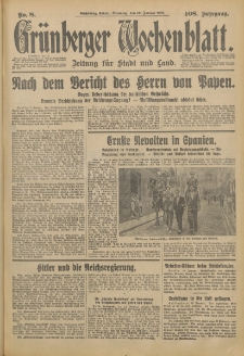 Grünberger Wochenblatt: Zeitung für Stadt und Land, No. 8. (10. Januar 1933)