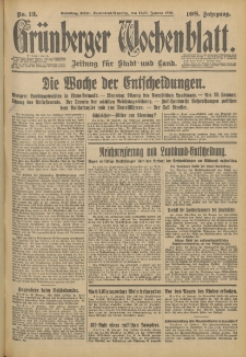 Grünberger Wochenblatt: Zeitung für Stadt und Land, No. 12. (14./15. Januar 1933)