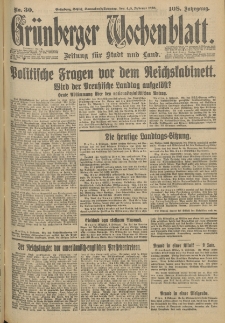 Grünberger Wochenblatt: Zeitung für Stadt und Land, No. 30. (4./5. Februar 1933)