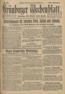 Grünberger Wochenblatt: Zeitung für Stadt und Land, No. 35. (10. Februar 1933)
