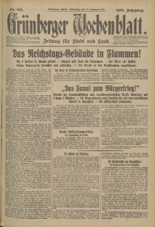 Grünberger Wochenblatt: Zeitung für Stadt und Land, No. 50. (28. Februar 1933)