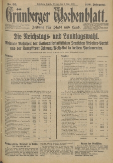 Grünberger Wochenblatt: Zeitung für Stadt und Land, No. 55. (6. März 1933)