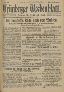 Grünberger Wochenblatt: Zeitung für Stadt und Land, No. 56. (7. März 1933)