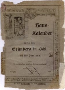 Hauskalender für den Kreis Grünberg in Schl. auf das Jahr 1914