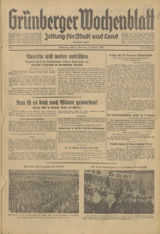 Gr&uuml;nberger Wochenblatt: Zeitung f&uuml;r Stadt und Land, No. 6. (8. Januar 1935)