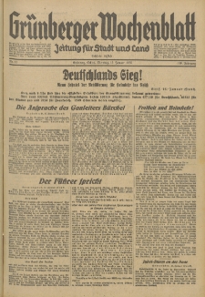 Grünberger Wochenblatt: Zeitung für Stadt und Land, No. 12. (15. Januar 1935)
