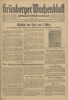 Grünberger Wochenblatt: Zeitung für Stadt und Land, No. 15. (18. Januar 1935)