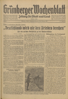 Grünberger Wochenblatt: Zeitung für Stadt und Land, No. 16. (19./20. Januar 1935)