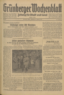 Gr&uuml;nberger Wochenblatt: Zeitung f&uuml;r Stadt und Land, No. 19. (23. Januar 1935)