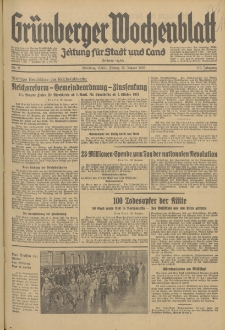 Grünberger Wochenblatt: Zeitung für Stadt und Land, No. 1. (2. Januar 1935)