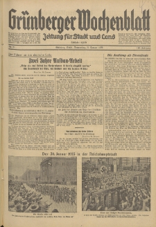 Grünberger Wochenblatt: Zeitung für Stadt und Land, No. 26. (31. Januar 1935)