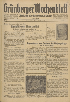 Gr&uuml;nberger Wochenblatt: Zeitung f&uuml;r Stadt und Land, No. 29. (1. Februar 1935)