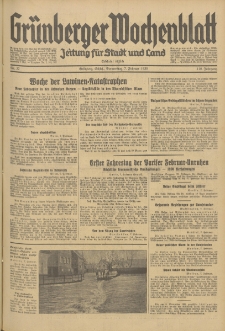 Gr&uuml;nberger Wochenblatt: Zeitung f&uuml;r Stadt und Land, No. 32. (7. Februar 1935)