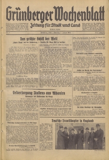 Gr&uuml;nberger Wochenblatt: Zeitung f&uuml;r Stadt und Land, No. 5. (7. Januar 1936)