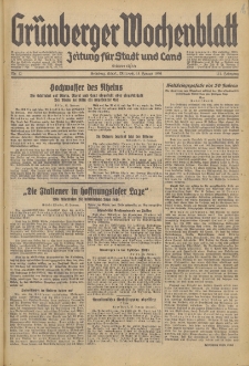 Grünberger Wochenblatt: Zeitung für Stadt und Land, No. 12. (15. Januar 1936)