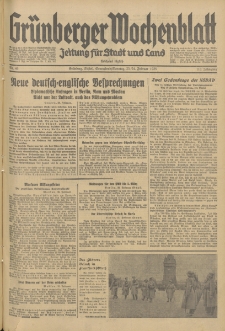 Gr&uuml;nberger Wochenblatt: Zeitung f&uuml;r Stadt und Land, No. 46. (23./24. Februar 1935)