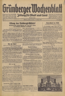 Gr&uuml;nberger Wochenblatt: Zeitung f&uuml;r Stadt und Land, No. 14. (17. Januar 1936)