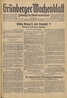 Grünberger Wochenblatt: Zeitung für Stadt und Land, No. 17. (21. Januar 1936)