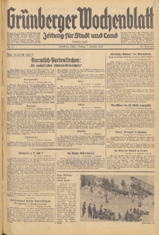 Gr&uuml;nberger Wochenblatt: Zeitung f&uuml;r Stadt und Land, No. 32. (7. Februar 1936)